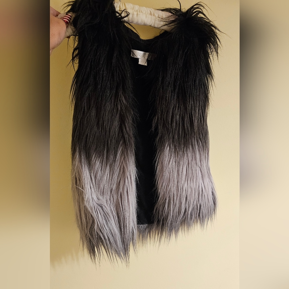 faux fur vest ombre XS